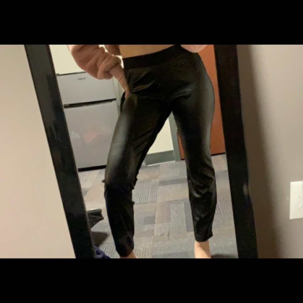 Faux leather pants